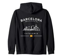 Barcellona Catalogna Bandiera Skyline Sagrada Familia Souvenir Felpa con Cappuccio