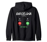 Barcellona Chiama e Devo Andare in Spagna in Viaggio Felpa con Cappuccio