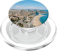 Barcellona, città costiera, spiaggia, orizzonte, scenico, grafico PopSockets PopGrip per MagSafe
