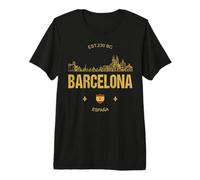 Barcellona Espana Skyline Barcellona Spagna Viaggio Maglietta Premium
