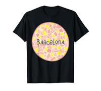 Barcellona Mosaico Arte Spagna Catalogna Parco Güell Gaudí Style Maglietta