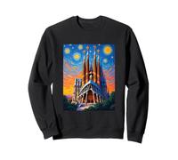 Barcellona Sagrada Familia Pop Art Stellato Felpa