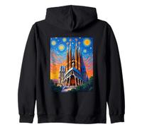 Barcellona Sagrada Familia Pop Art Stellato Felpa con Cappuccio