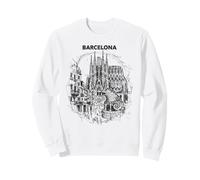 Barcellona Sagrada Familia Sketch Travel Art Felpa