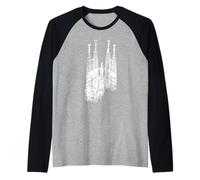 Barcellona Sagrada Familia Vintage Spagna I Love Barcelona Maglia con Maniche Raglan