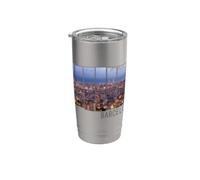 Barcellona Souvenir vintage Catalogna Retrò Skyline Spagna Bicchiere termico in acciaio inox doppia parete