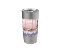Barcellona Souvenir vintage della Catalogna Skyline Spagna Bicchiere termico in acciaio inox doppia parete