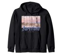 Barcellona Souvenir Vintage della Catalogna Skyline Spagna Felpa con Cappuccio