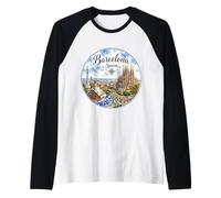 Barcellona Spagna Basilica de la Segrada Familia Maglia con Maniche Raglan