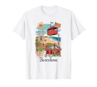 Barcellona Spagna Cityscape Art Travel Souvenir Maglietta