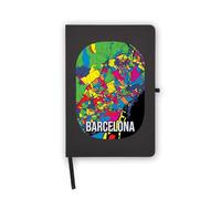 Barcellona Spagna mappa della città turistica souvenir taccuino, pagine bianche, copertina in ecopelle, agenda, diario, quaderno di lavoro