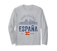 Barcellona Spagna Souvenir España Sagrada Familia Skyline Maglia a Manica