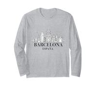 Barcellona Spagna Souvenir España Sagrada Familia Skyline Maglia a Manica