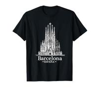 Barcellona Spagna Souvenir España Sagrada Familia Skyline Maglietta