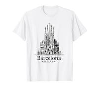 Barcellona Spagna Souvenir España Sagrada Familia Skyline Maglietta