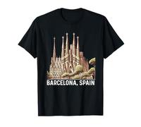 Barcellona Spagna Souvenir España Sagrada Familia Skyline Maglietta