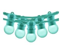 BarcellonaLED Ghirlande LED Striscia di luci Colore Verde per esterni ed interni 10 metri Impermeabile IP65 con 10 lampadine E27 Bianco Caldo LED per Festa Matrimonio Giardino Patio Balcone Natale