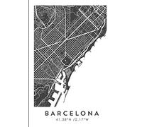 BARCELONA 41.38ºN /2.17ºW: Cuaderno de viaje. Diario, bullet journal, bujo, Diseñado en Barcelona, cuaderno de dibujo, sketchbook, bujo, cuadrícula de ... de viajes, mapa de ciudades, España