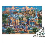 Barcelona Cityscape Art Jigsaw Puzzle Impossibili 1000 Pezzi Decorazione Per La Casa. Rilassamento E Intelligence Per Adulti E Bambini Da 12 Anni 52x38cm/1000pcs