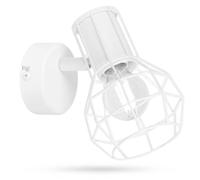 BARCELONA LED Applique AZOR E14 Bianco Gabbia Orientabile | Metallo Verniciato, Montaggio Versatile, Stile Retrò, Uso Interno, Finitura Elegante, Atmosfera Decorativa