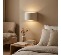 BARCELONA LED Applique da Parete Bianca in Cemento “Raquel” Up & Down 1xG9, Piccola Lampada da Parete Moderna Minimalista Stile Scandinavo, Luce Interna per Soggiorno Camera Corridoio Hotel