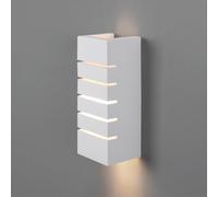 BARCELONA LED Applique da Parete in Gesso Bianco Verniciabile E14 | Piccola Lampada da Parete Moderna Minimalista Stile Nordico per Soggiorno Camera da Letto Hotel Illuminazione Indiretta