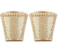 BARCELONA LED Applique da parete in vimini "Pani" artigianale paralume in legno, bambù e fibre naturali, stile boho, isola, giapponese, moderno, industriale e classico per soggiorno, camera e scala