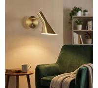 BARCELONA LED Applique da Parete Interno Design Melisa in Alluminio Oro, Lampada da Muro Vintage Paralume Orientabile, Attacco E27 Ideale Testiera Letto, Camera da Letto Soggiorno