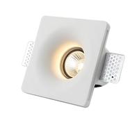 BARCELONA LED Downlight Quadrato in Gesso Escayola, Lampada da Soffitto Incassata LED GU10, Bianco, Moderno, Minimalista, Stile Industriale, Giapponese e Classico, Integrazione Perfetta