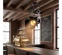 BARCELONA LED Faretto per Binario Monofase E27 Orientabile ed Estensibile “Cinema” - Spot Vintage Industriale in Alluminio Nero - Illuminazione Direzionabile per Negozi, Loft e Interni