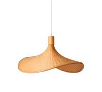 BARCELONA LED Lampada a Sospensione in Mimbre e Bambù Bellas con Portalampada in Legno Naturale, Plafoniera Stile Nordico Giapponese Moderno Naturale Industriale Classico, E27 Interno