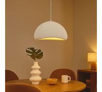 BARCELONA LED Lampada a Sospensione Wabi Sabi Grande 30cm Bianca Stile Giapponese Moderno Effetto Pietra in Resina Lampada da Soffitto Stile Industriale e Classico E27 per Soggiorno Cucina