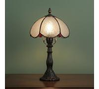 BARCELONA LED Lampada da Tavolo Candice Stile Tiffany con Paralume in Vetro a Bolle, Design Retrò e Industriale, Elegante e Classica per Soggiorno, Camera da Letto o Comodino, Decorazione Art Nouveau