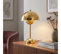 BARCELONA LED Lampada da Tavolo Dorata Metallo, Design Retrò e Moderno, Classica e Lussuosa, Illuminazione Indiretta Soffusa Elegante, Duratura, Stile Vintage per Soggiorno, Camera o Ufficio