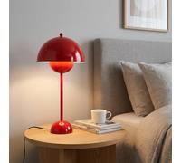 BARCELONA LED Lampada da Tavolo Rosso Metallo, Design Retrò e Moderno, Classica e Lussuosa, Illuminazione Indiretta Soffusa Elegante, Duratura, Stile Vintage per Soggiorno, Camera o Ufficio