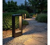 BARCELONA LED Paletto Esterno 7W IP65 3000K Nero | Alluminio pressofuso, 600 lm, 160×55×300 mm, luce verso il basso, per vialetti, giardini e ingressi
