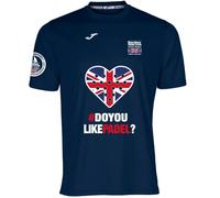Barcelona Padel Tour - Maglietta Joma a Maniche Corte da Uomo - Tessuto Traspirante in Microrete con Cuore Love Padel e Bandiera Britannica - Blu Navy XL