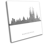 Barcelona Skyline Geometric City SINGLE TELA parete arte foto stampa