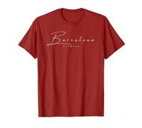 Barcelona Spagna Maglietta, Uomo, Mirtillo Rosso, XXL