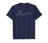 Barcelona Spagna Maglietta, Uomo, Navy, S
