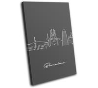 Barcelona Spain Abstract Line Art City SINGLE TELA parete arte foto stampa