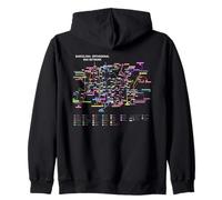 Barcelona Spain Bus Network - Souvenir Route Map (Black) Felpa con Cappuccio
