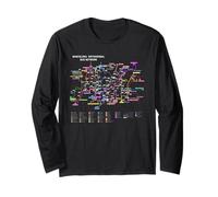 Barcelona Spain Bus Network - Souvenir Route Map (Black) Maglia a Manica