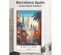 Barcelona Spain Cross Stitch Pattern: A Travel-Inspired Embroidery Design