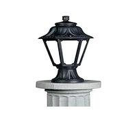 BarcelonaLED Fumagalli Lanterna da Piede Esterna IP55 per Giardino Terrazzo Patio Stile Lampione Classico Nero con Diffusore Opale Attacco E27