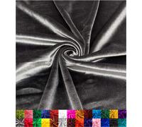 Barcelonetta | Stretch Velvet Fabric | Luxury & Soft | 60 Wide Roll | 10% Spandex | Sewing Apparel Upholstery (Charcoal 2 Yards)