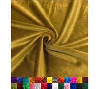 Barcelonetta | Stretch Velvet Fabric | Luxury & Soft | 60"" Wide Roll | 10% Spandex | Sewing, Apparel, Upholstery (Gold, 2 Yards)