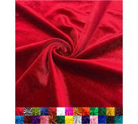 Barcelonetta | Stretch Velvet Fabric | Luxury & Soft | 60"" Wide Roll | 10% Spandex | Sewing, Apparel, Upholstery (Red, 2 Yards)