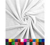 Barcelonetta | Stretch Velvet Fabric | Luxury & Soft | 60"" Wide Roll | 10% Spandex | Sewing, Apparel, Upholstery (White, 2 Yards)