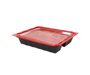 Barchetta Per Microonde Pranzo Individuale 22,5X18X4,5 Cm Nero Pp - 50 Unità